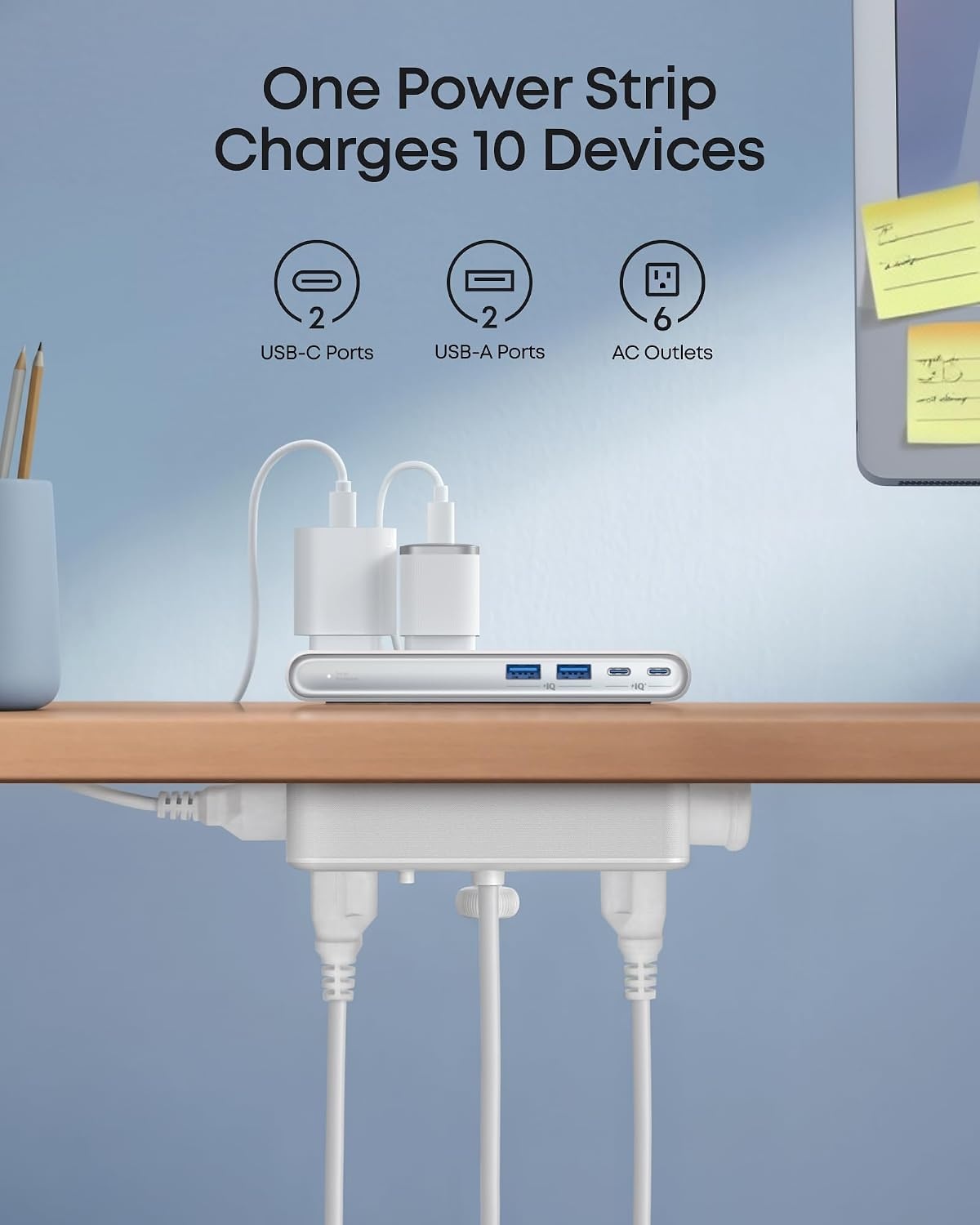 image:imageAnker Nano Power Strip Desk Clamp 70W Max 1500J Surge Protector 2 USB CBlack
