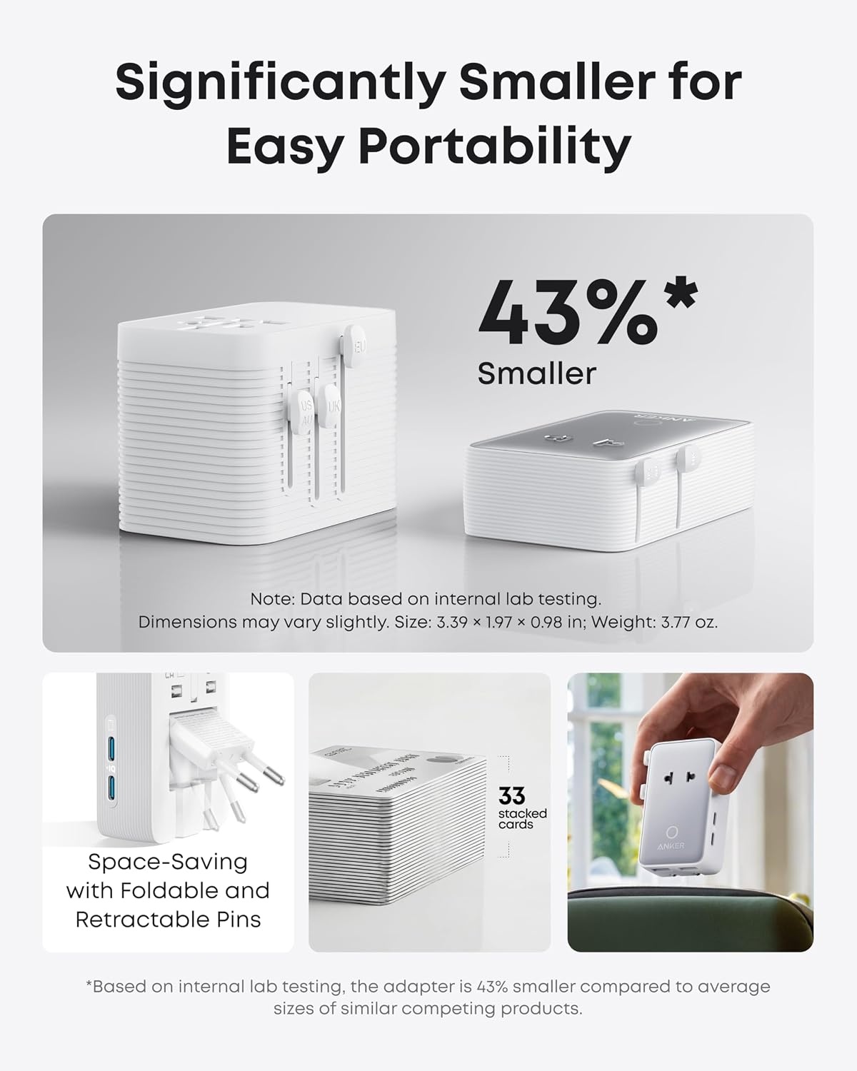 image:imageAnker Nano Travel Adapter 1Pack 2 USBC Universal Charger 20WWhite