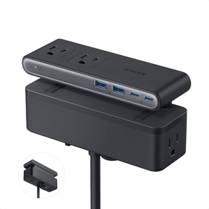 Anker Nano Power Strip, Desk Clamp, 70W Max, 1500J Surge Protector, 2 USB C(Black)