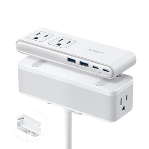 Anker Nano Power Strip, Desk Clamp, 70W Max, 1500J Surge Protector, 2 USB C(White)