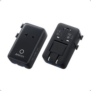 Anker Nano Travel Adapter (1-Pack), 2 USB-C Universal Charger, 20W(Black)