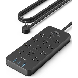 Anker Power Strip with 2100J Surge Protector, Outlet Extender, 20W, 12 AC(Black)