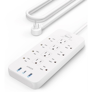Anker Power Strip with 2100J Surge Protector, Outlet Extender, 20W, 12 AC(White)
